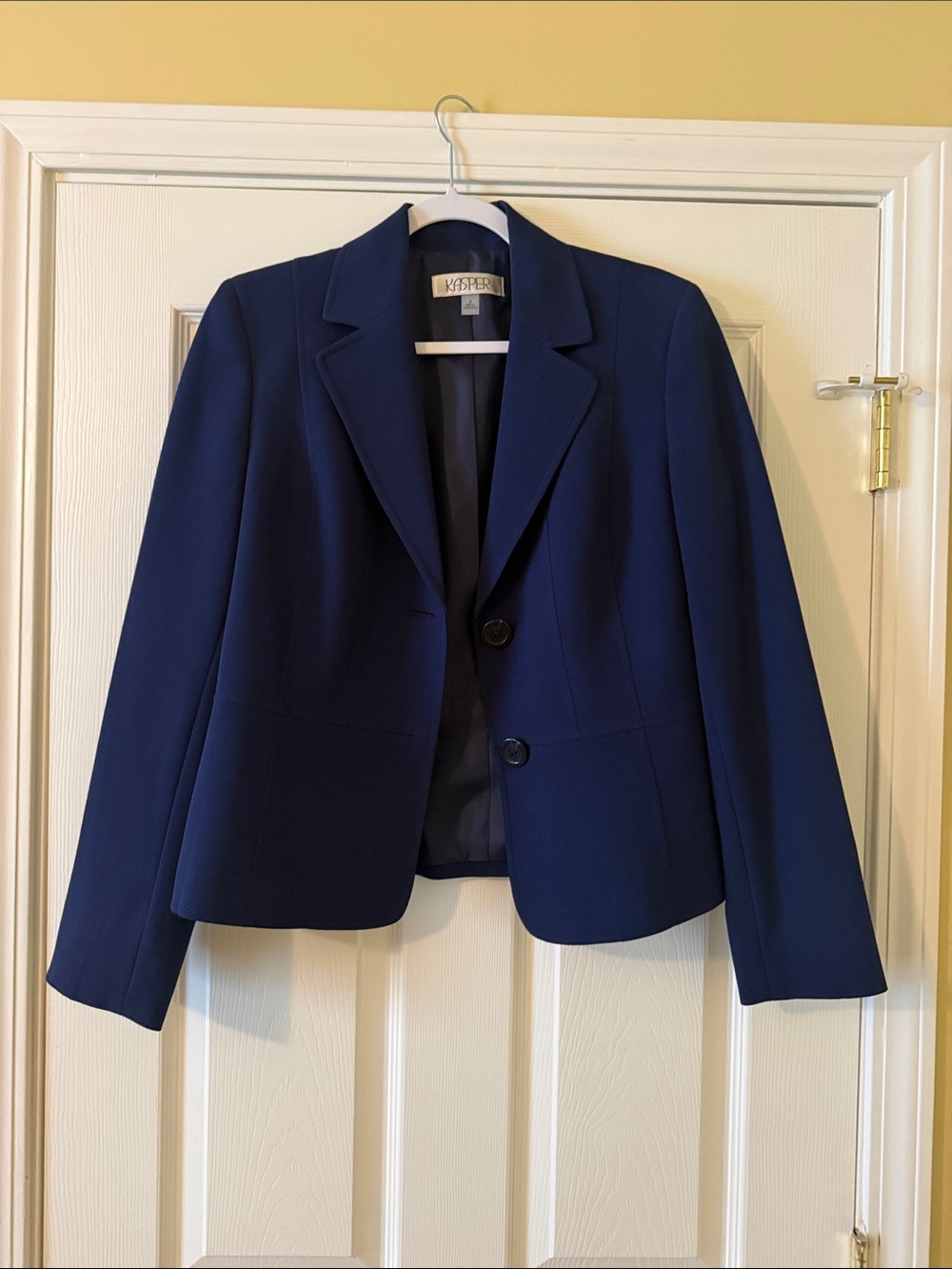 Kasper Dark Navy Structured Two-Button Women's Blazer